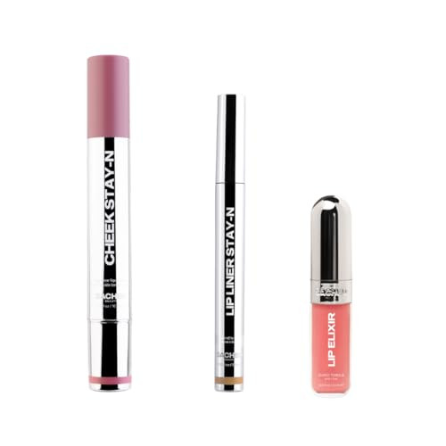 Sacheu Blushing Muah-Ve Bundle High Pigment Buildable Long Lasting Luminous Glow In A Lightweight Dewy Finish Includes Lip Liner Lip Elixir & Cheek Stay-N