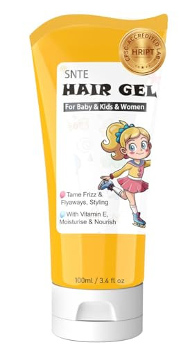 Samnyte Hair Gel For Kids Baby Hair Gel Fly Away Hair Tamer Styling Gel - Vitamin E Moisturize And Nourish Flexible Hold Designed For Boys & Girls 3.4 Fl Oz