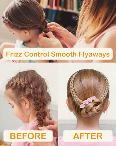Samnyte 1004Pcs Slick Back Styling Kit For Girls & Women - Hair Wax Stick Rat Tail Comb 2 Topsy Tail Tools & 1000 Elastic Hairs Bands (500 Clear & 500 Colorful) - Frizz Control & Hair Accessories Set