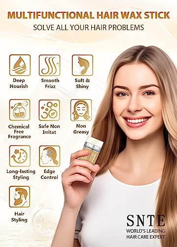 Samnyte Hair Wax Stick - Rosemary Oil For Follicle Growth & Preventing Loss - Tames Flyaways Nourishes Hair