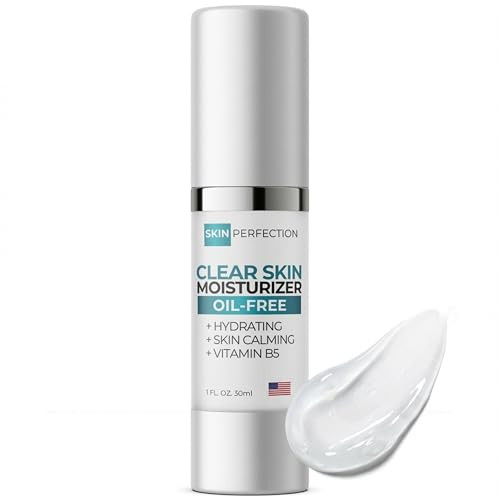 Skin Perfection Clear Skin Oil Facial Moisturizer Non-Greasy Formula Great For Oily Hydration With Hyaluronic Acid Calming Vitamin B5 Light Gel With Hyaluronic Acid