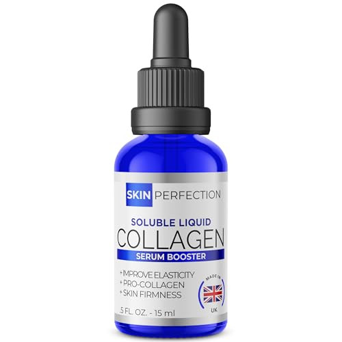 Skin Perfection Liquid Collagen Peptides Serum Booster For Face Elasticity Firming Diy Natural Ingredient Marine Collagen Soluble Plumper Mix In Any Hyaluronic Acid Serum Or Facial Cream .5 Oz
