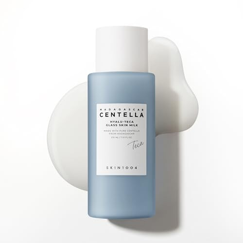 Skin1004 Hyalu Teca Glass Skin Milk Hydrating Face Moisturizer For A Dewy Glow Milky Toner With Hyaluronic Acid For Deep Moisture Peptides For Elasticity Korean Skin Care 7.10 Fl.Oz / 210Ml