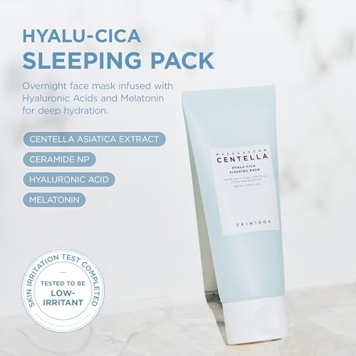 Skin1004 Hyalu-Cica Sleeping Pack 3.38 Fl.Oz 100Ml Melatonin Hyaluronic Acid Centella Asiatica Extract Moist And Revitalization Multi Care Solutions