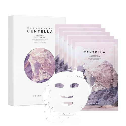 Skin1004 Poremizing Clarifying Mask Face Mask Skincare For Pore Elasticity Pore Minimizer For Face Gentle Exfoliating Sheet Mask For Sebum & Impurities Korean Skin Care 0.77 Fl Oz / 23Ml 5Ea