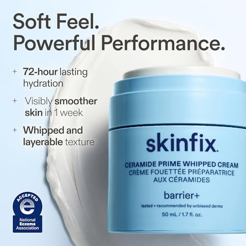 Skinfix Ceramide Prime Whipped Cream - 1.7 Oz - Lightweight Moisturizer For Face With Niacinamide + Peptides - Non-Comedogenic Fragrance Vegan Cruelty