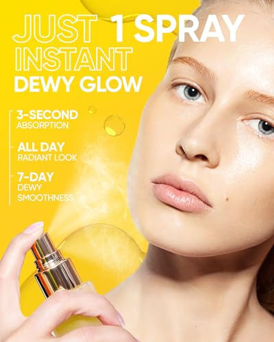 Skintific Radiance Booster Serum Spray Hydrating Face Mist With Bifida Ferment & Squalane + Dual-Chamber Fresh Vitamin C Brightening Serum For Face