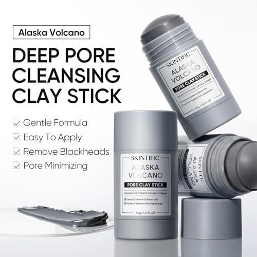 Skintific Clay Mask Stick Duo: Deep Pore Cleansing Blackhead Remover + Mugwort Soothing Redness Control Mud Mask Set
