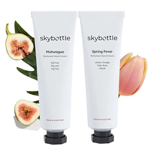 Skybottle Hand Cream Duo Nourishes Very Dry Hands Korean Hand Lotion Hand Care For Women & Men Perfumed With Fig Fruit Woody Scent Tulip Lemon Floral Scent With Shea Butter 1.7 Fl. Oz