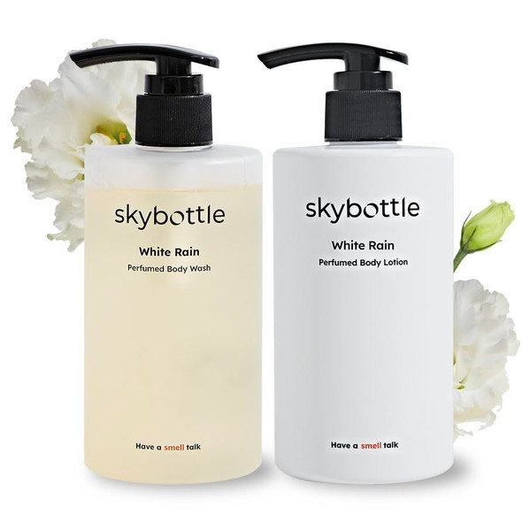 Skybottle Daily Body Care Routine Combo Refreshing Body Wash Shower Gel Moisturizing Body Lotion For Dry Skin Perfumed With White Rose Lilac Scent For Women & Men 10.1Fl.Oz