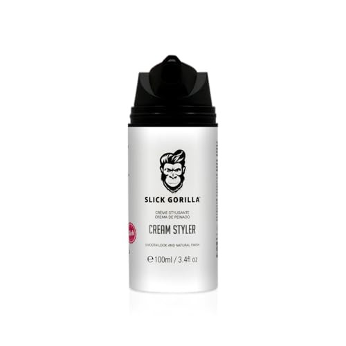 Slick Gorilla Hair Styling Cream 3.38 Fl Oz (100Ml) Light Flexible Hold Smooth Frizz Control Natural Matte Finish Daily Grooming Cream For Men Lightweight Non-Greasy Texture