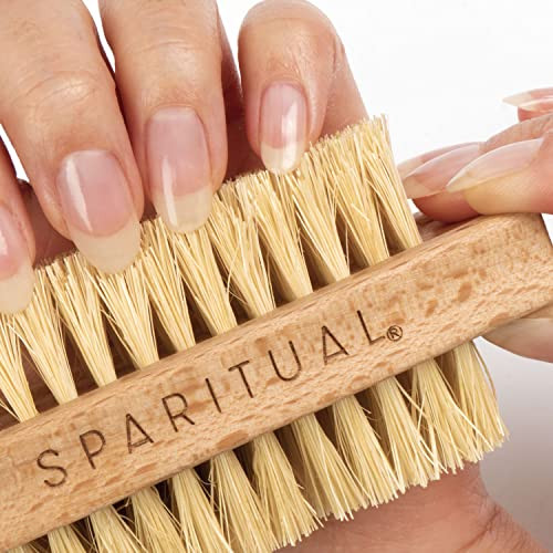 Sparitual Toe & Finger Nail Brush Made With Sisal Hemp Bristles And Fsc Beechwood For Cleaning Fingernails And Toenails Double Sided Nail Scrubber With Two Specific Bristle Lengths