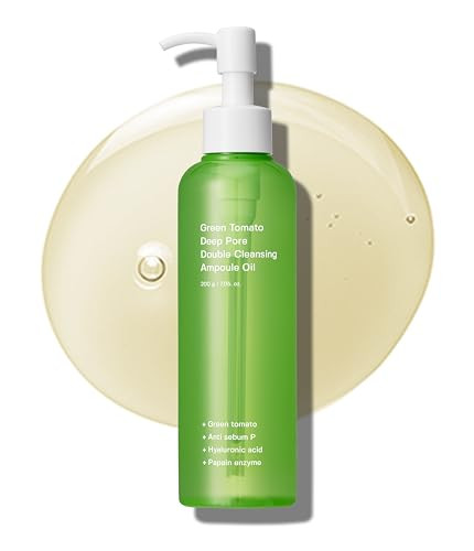 Sungboon Editor Green Tomato Double Cleansing Ampoule Oil Makeup Remover Blackhead Removal Exfoliating Face Wash For Women Pore Minimizer For Face Korean Skin Care 6.76 Oz. (200G)