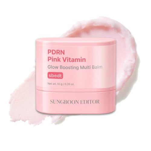 Sungboon Editor Pink Pdrn & Volufiline Multi Balm Stick Niacinamide Collagen Wrinkle Stick All-In-One Plumping & Hydrating Balm For Face Eyes & Neck Dewy Glow Skin Korean Skincare 0.35 Oz