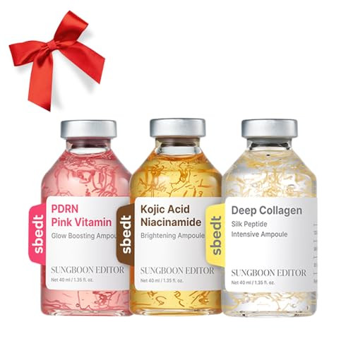 Sungboon Editor Hometox Trio Ampoule Copper Peptide Pdrn & Kojic Acid Radiance & Glow Boosting Care For Dull Uneven Skin Dark Spots & Wrinkles At-Home Korean Skincare Set For Mom