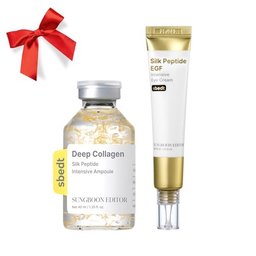 Sungboon Editor Double Firm-Looking-Looking/Plump-Looking Eye Care Duo Deep Collagen Silk Peptide Intensive Ampoule & Silk Peptides Egf Intensive Eye Cream L Korean Skincare Set For Women