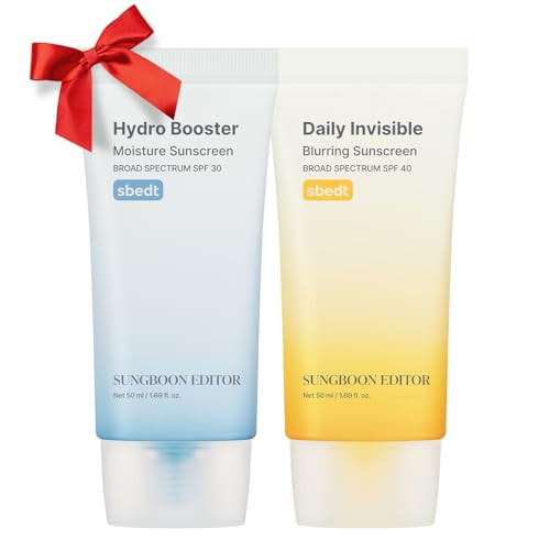 Sungboon Editor Sunscreen Duo : Hydro Booster Moisture & Daily Invisible Blurring Non-Greasy Weightless Lightweight Travel Essentials