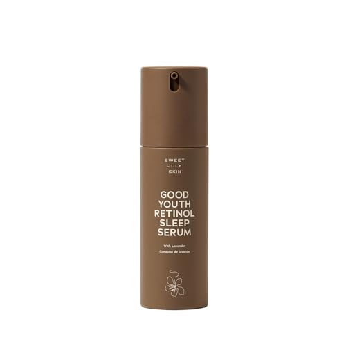 Sweet July Skin Good Youth Retinol Sleep Serum LavenderRetinol Lactic Acid Turmeric Root Oil Gently Reset & Renew Hydrating Clean & Fragrance 1 Fl Oz