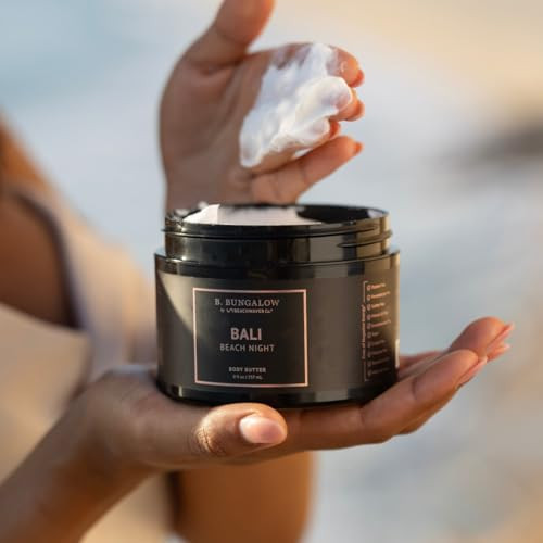 The Beachwaver Co. B. Bungalow Bali Beach Night Body Butter Full Size (8 Oz) Cloudberry Seed Oil Vegan Squalane And Hyaluronic Acid Sandalwood Hawaiian Coconut & Tahitian Vanilla