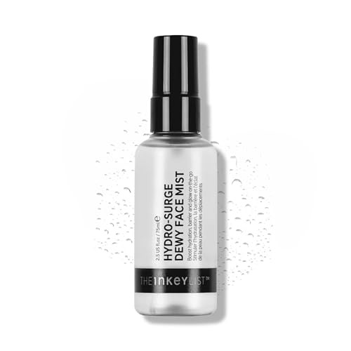 The Inkey List Hydro-Surge Dewy Face Mist 2.6 Fl Oz Hydration Boosting Spray Fragrance- & Alcohol- Gentle Formula For Sensitive Skin On-The-Go Application Vegan Friendly