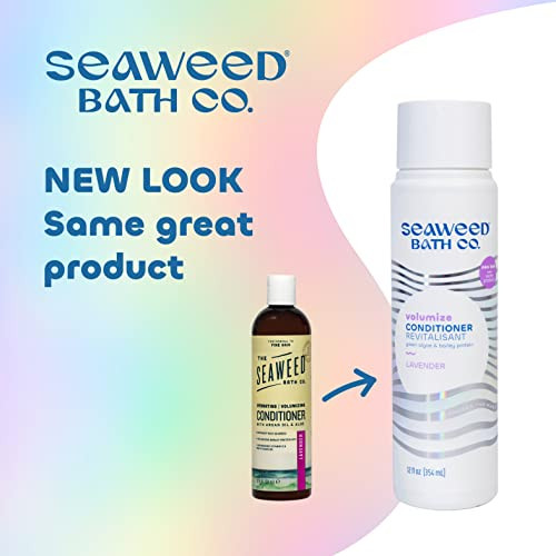 The Seaweed Bath Co. Seaweed Bath Co. Volumize Conditioner Lavender Scent 12 Ounce Sustainably Harvested Seaweed Green Algae Barley Protein For Normal To Fine Hair