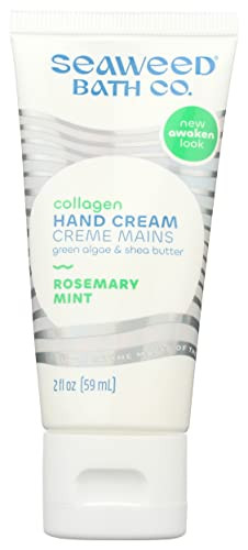 The Seaweed Bath Co. Collagen Hand Cream Awaken Rosemary & Mint Scent With Natural Bladderwrack Seaweed Vegan Paraben 2 Oz (Pack Of 1)