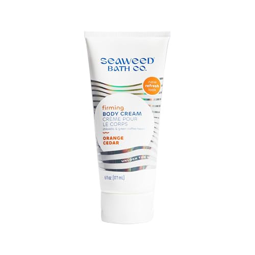 The Seaweed Bath Co. Seaweed Bath Co. Firming Body Cream Orange Cedar Scent 6 Ounce Skin Toning Hand & Body Lotion Moisturizer For Dry Skin With Sustainably Harvested Seaweed Chlorella Green Coffee Bean