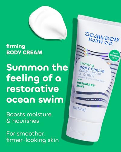 The Seaweed Bath Co. Seaweed Bath Co. Firming Body Cream - Rosemary Mint - Hydrating Hand And Body Lotion With Hyaluronic Acid - Toning Skin Moisturizer For Dry Skin 6 Oz (Pack Of 2)