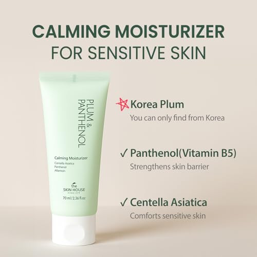 The Skin House Plum & Panthenol Calming Moisturizer For Sensitive Skin Redness Relief Soothing Hydration & Barrier Support Lightweight Non-Irritating Daily Face Cream [70Ml2.37 Oz]