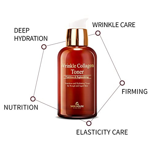 The Skin House Wrinkle Collagen Toner Wrinkle Firming Toner With Hydrolyzed Collagen Boosts Elasticity & MoistureKorean Skincare 130Ml / 4.39 Fl.Oz