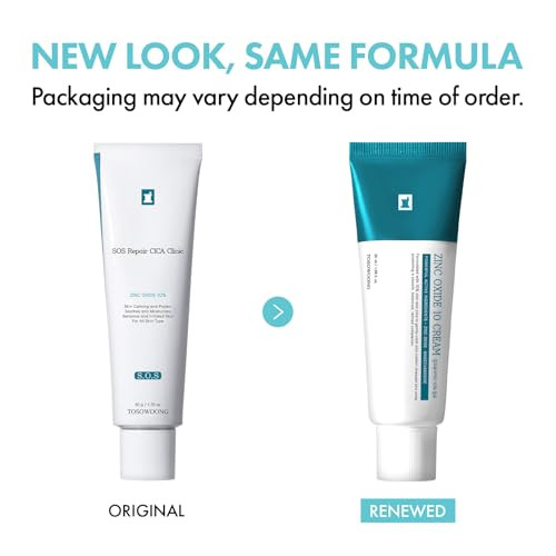 Tosowoong Zinc Oxide 10 Cream 100000Ppm Zinc Oxide Heal Soothe Acne Redness Rosacea Treatment Skin Barrier Repair Moisture Non-Comedogenic Korean Skincare 50G 1.76 Oz