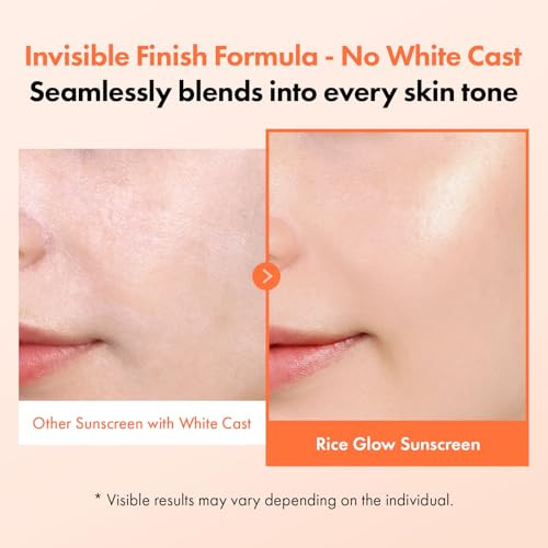 Tosowoong Rice Glow Sunscreen Spf50+ Broad Spectrum Korean Sunscreen For Face Dewy Finish No White Cast Glass Skin Hydrating Spf Moisturizer With Rice Water & Hyaluronic Acid 50Ml / 1.69 Fl. Oz