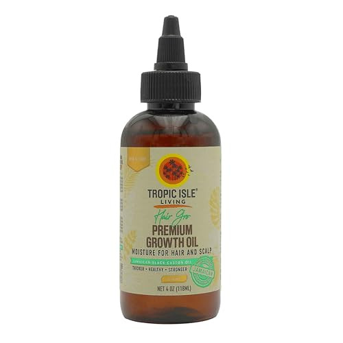 Tropic Isle Living Hair Gro Growth Oil Jamaican Black Castor Oil With Almond Avocado & Jojoba Oils (4Oz Unscented Light)