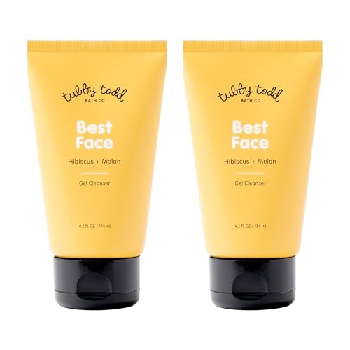 Tubby Todd Best Kids Face Wash 2Pk Gel-To-Foam Facial Cleanser Clarifies & Brightens With Willow Bark & Hibiscus Enzyme Natural Ingredients Oil- Skincare For Kids 4 Fl Oz