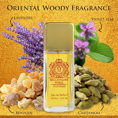 Urban Collection Millionaire Royal For Men - Oriental Fresh Woody Fragrance - Top Notes Of Mandarin Bergamot & Cardamom - Natural Mild Of Parebens Vegan & Cruelty- - Elegant 100Ml Bottle Parfume For Men