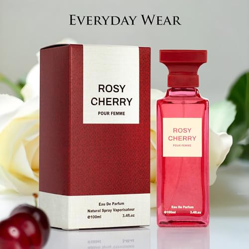 Urban Collection Rosy Cherry For Women - Fruity Floral Fragrance - Top Notes Of Cherry & Bitter Almond - Base Scents Of Vanilla Cinnamon Sandalwood Cedar Patchouli & Vetiver - Elegant 100Ml Bottle Women Parfumes