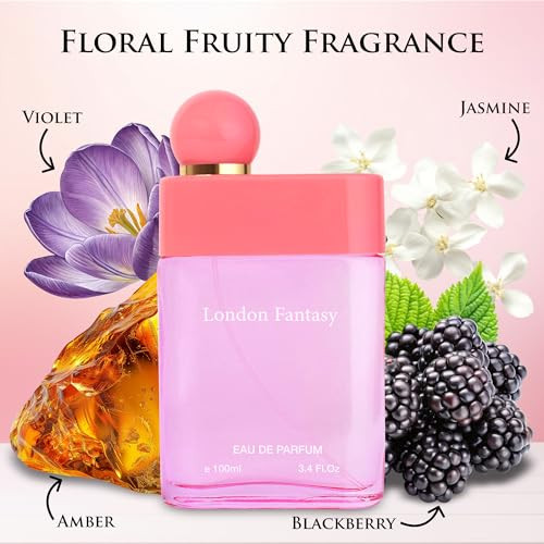 Urban Collection London Fantasy - Flora Fruity Fragrance - Top Notes Of Strawberry Blackberry Cherry Tangy Raspberry Currant - Base Scents Of Oakmoss Patchouli & Vanilla - Elegant 100Ml Bottle Parfume For Women
