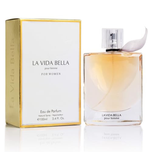 Urban Collection La Vida Bella Eau De Parfum For Women 3.4 Fl Oz- Floral Fruity Fragrance - Rich & Elegant Aroma - Scents Of Iris Jasmine & Orange Blossom - Warm & Powdery Base Of Almond - 100Ml Bottle For Daily Wear