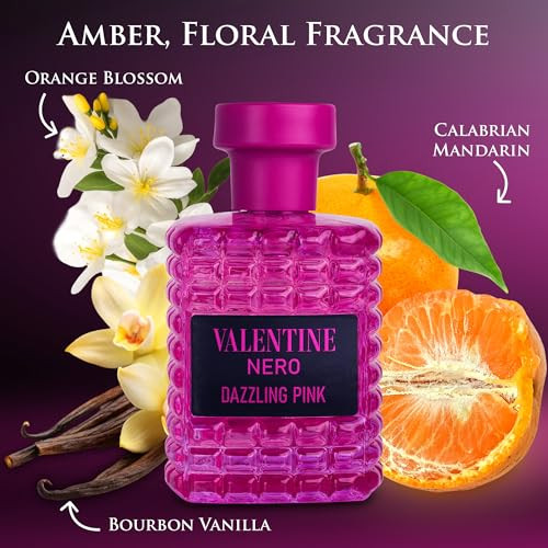 Urban Collection Valentine Nero Dazzling Pink For Women Vegan Cruelty- & Paraben- Eau De Parfum Amber Floral Scent Madagascar Vanilla Base Elegant 100Ml Bottle