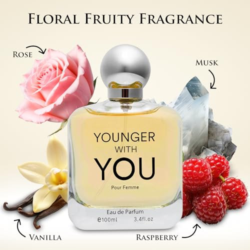 Urban Collection Younger With You For Women Eau De Parfum Floral & Fruity Scent Rose & Vanilla Base Raspberry & Neroli Top Natural Mild Paraben- Vegan & Cruelty- Elegant 100Ml Bottle