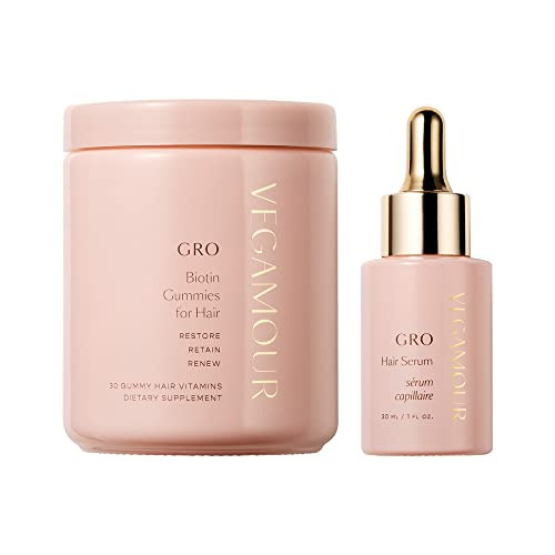 Vegamour Gro More Kit With Serum + Gummies For Healthy Volumized Looking Hair