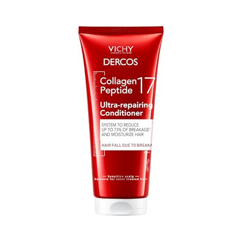 Vichy Dercos Collagen Peptide 17 Ultra-Repairing Conditioner 200Ml Anti Hair Fall & Bond Repair For Damaged Weak Hair Strengthens Detangles Boosts Shine & Volume