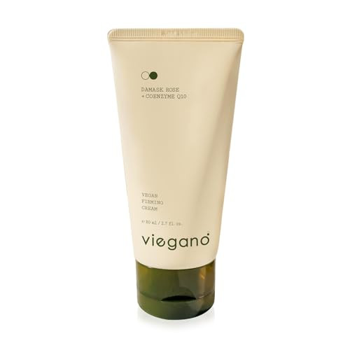 [ Viegano ] Firming Cream For Sensitive Skin Damask Rose + Coq10 Korean Moisturizer Targets Fine Lines & Wrinkles 100% Vegan 80 Ml