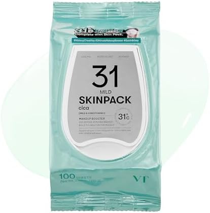 Vt Cosmetics Mild Skin Pack (100 Sheets) Toner Pads With Centella Asiatica Cooling & Hydrating Gently Exfoliating Calming & Soothing Quick Makeup Prep Korean Skincare (7.40 Oz.)