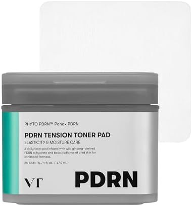 Vt Cosmetics Pdrn Tension Toner Pad Hydrating Facial Toner Pads For Plumping With 8 Types Hyaluronic Acid & Panthenol Stretching Pads For Elasticity & Moisture Care Korean Skin Care (60 Units)