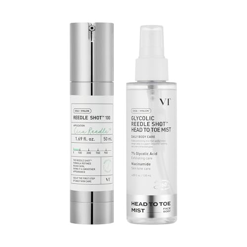 Vt Cosmetics Bundle Cica Reedle Shot 100 & 7% Glycolic Acid Reedle Shot Head-To-Toe Mist