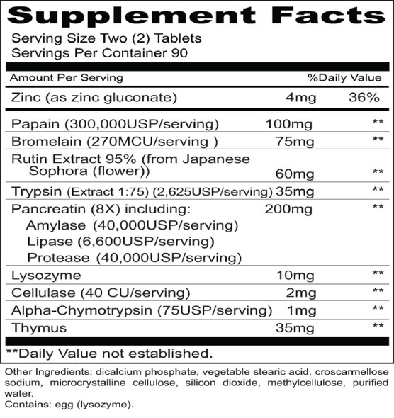 Priority One Proto-Zyme 180 Tablets