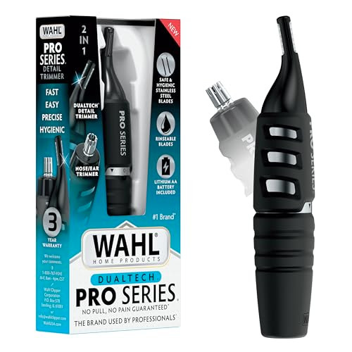 Wahl Dualtech Pro Series 2 In 1 Lithium Battery Dual Sided Eyebrow Trimmer And Nose Hair Trimmer For Men Model 3025698