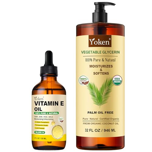 Yoken Vitamin E Oil 4 Oz And Glycerin Vegetable Glycerine 32 Fl Oz