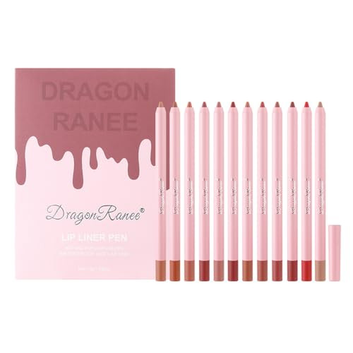 Young Vision Foam Lipliner Set - 12 Ultra-Smooth Waterproof Matte Lip Liners Long-Lasting Smudge-Proof & Vegan Lip Pencil Kit For Precise Contouring Set For Women/Girls